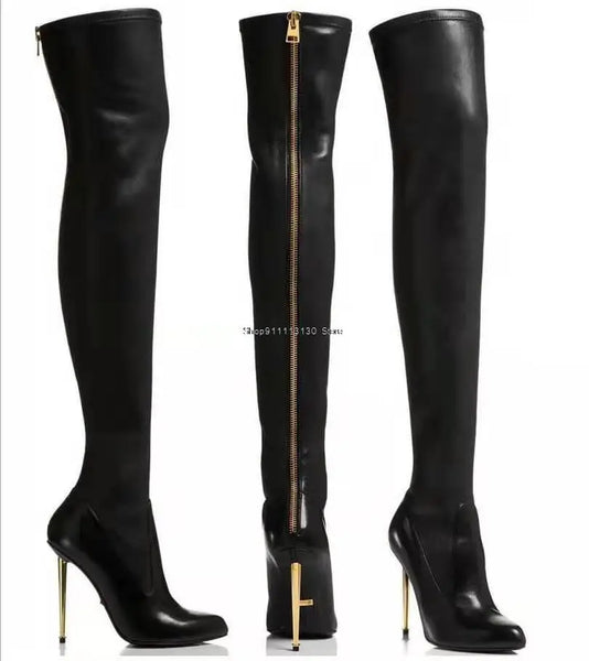 Trendy Over The Knee Patent Leather Stilettos Boots