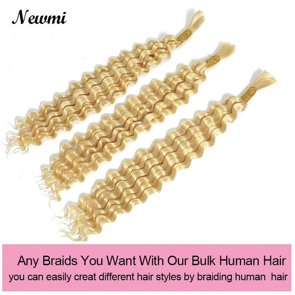 Trendy Crochet Boho Blonde Human Hair Bulk