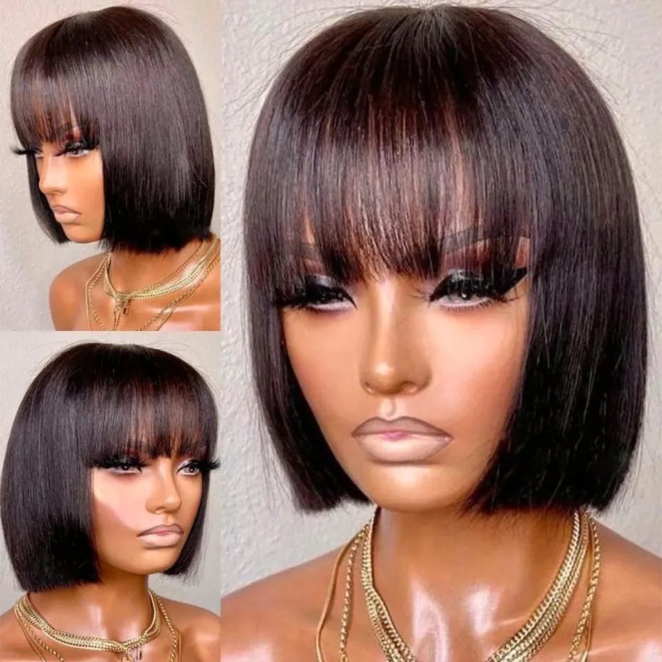 Trendy Brazilian Remy Straight Hair 8-16 Inches No Lace Bob Wigs