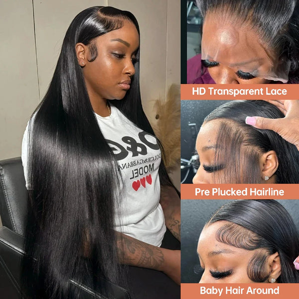 Trendy Bone Straight Human Brazilian Lace Frontal Wig