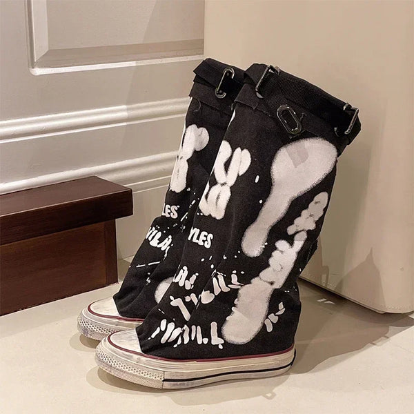 Trendy High Top Flat Platform Sneakers