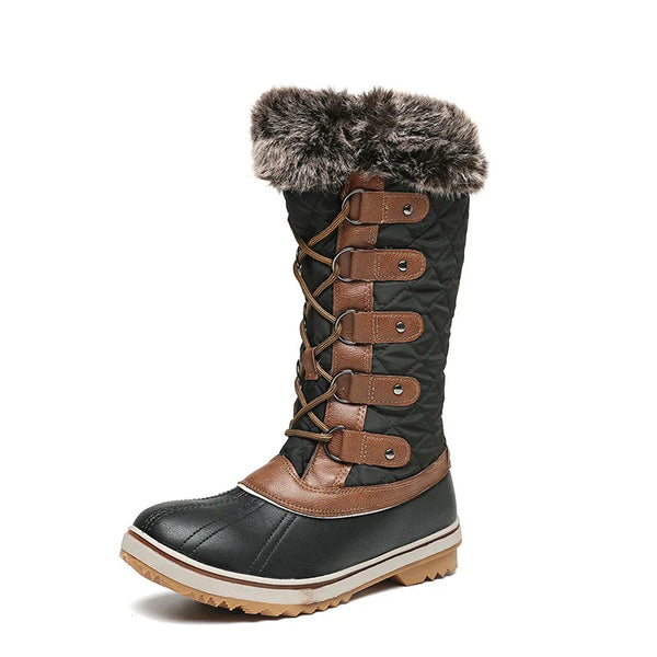Trendy Leather Plush Snow Fur Boots