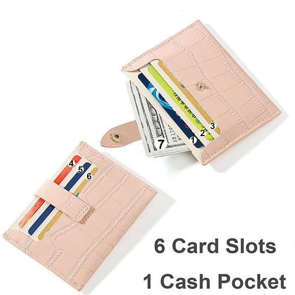Trendy Small  Faux Leather  I.D. Card Holder