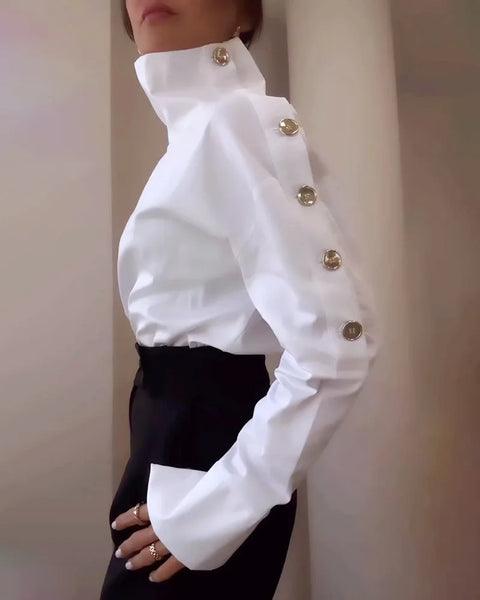 Trendy White Turtleneck Sweater