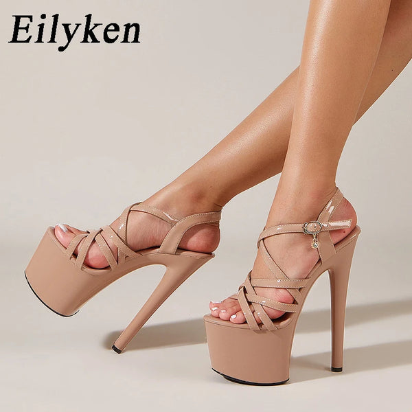 Trendy Buckle Strap High Platform Heels