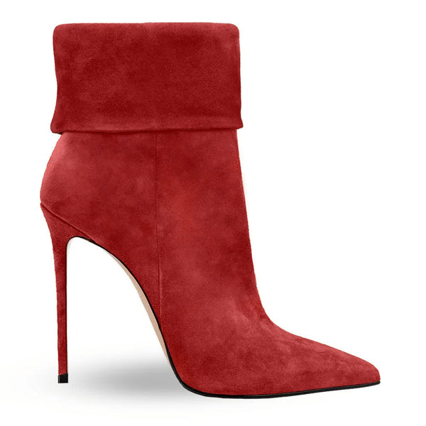Trendy Cuffed Pointed High Heel Boots