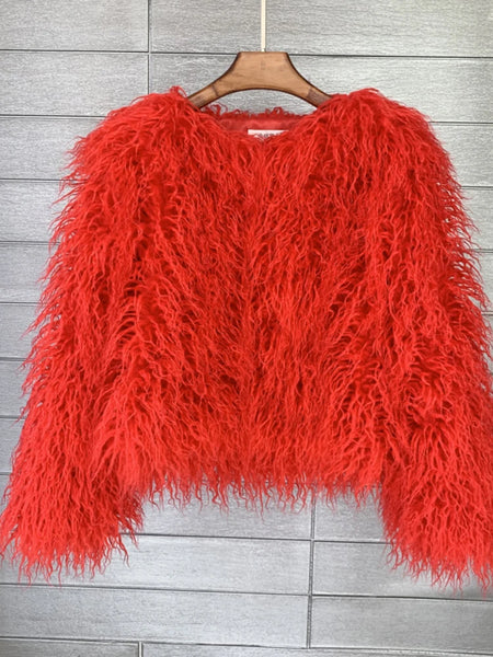 Trendy Faux Fur Shaggy Fluffy Coat