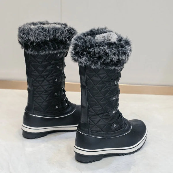 Trendy Leather Plush Snow Fur Boots