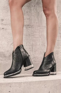 Trendy Fashion Print Ankle Leather Heel Boots