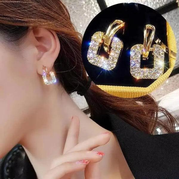 925 Silver Needle Korean Fashion Crystal Heart Earrings For Women Jewelry 2025 Trending New Luxury Women's Hoop Earrings Brincos