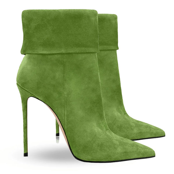 Trendy Cuffed Pointed High Heel Boots