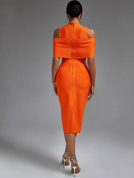 Trendy Off The Shoulder Orange Formal Dress