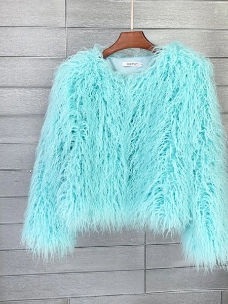 Trendy Faux Fur Shaggy Fluffy Coat