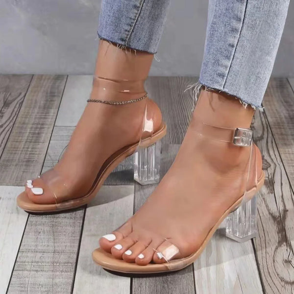 Trendy Jelly Fashion Crystal Transparent Heels