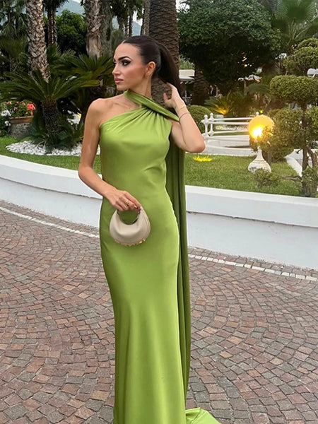 Trendy Halter Flared Long Maxi Inspired Formal Dress