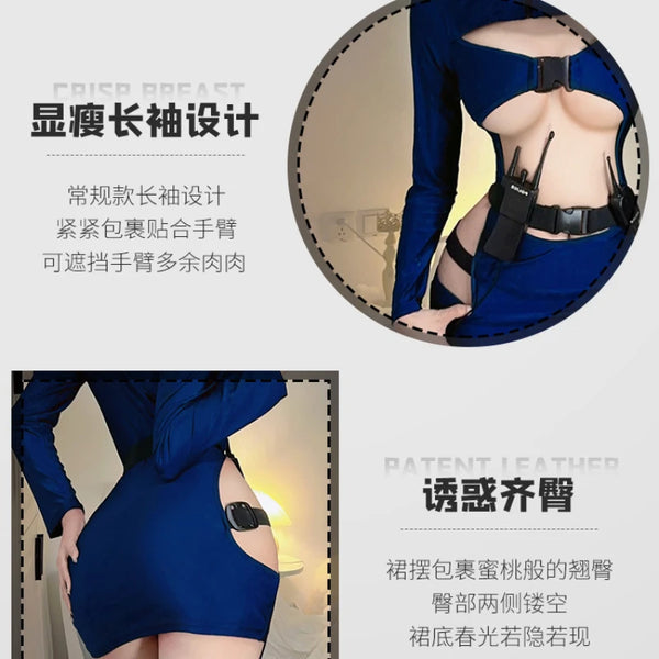 Trendy Female Officer Lingerie With Belt