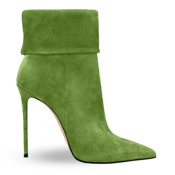 Trendy Cuffed Pointed High Heel Boots