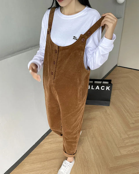 Trendy Maternity Corduroy Overall Pants