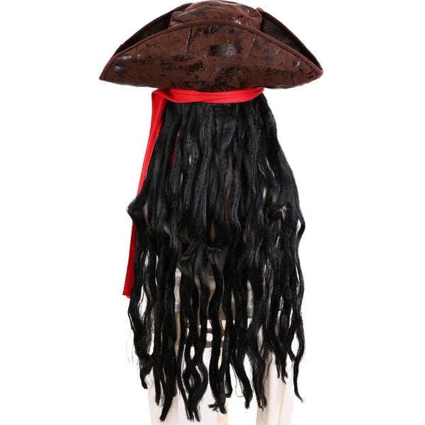 Trendy Halloween Caribbean Pirate Hat Wig