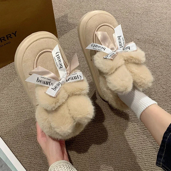 Trendy Velvet Cotton Bow Snowboots - TrendsetterbyTracy Boutique