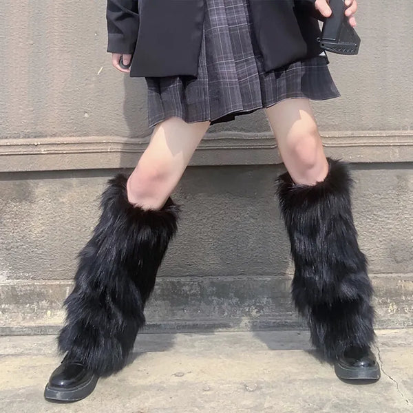 Trendy Faux Fur Leg Warmers