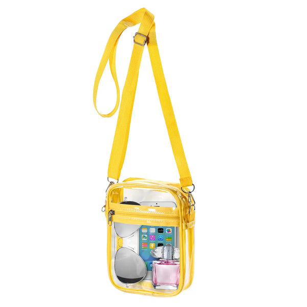 Dames Duidelike Skouersak Stadion Goedgekeurde PVC Konsert Deursigtige Beursie Eenvoudige Crossbody Sak Met Voorsak Informele Handsak