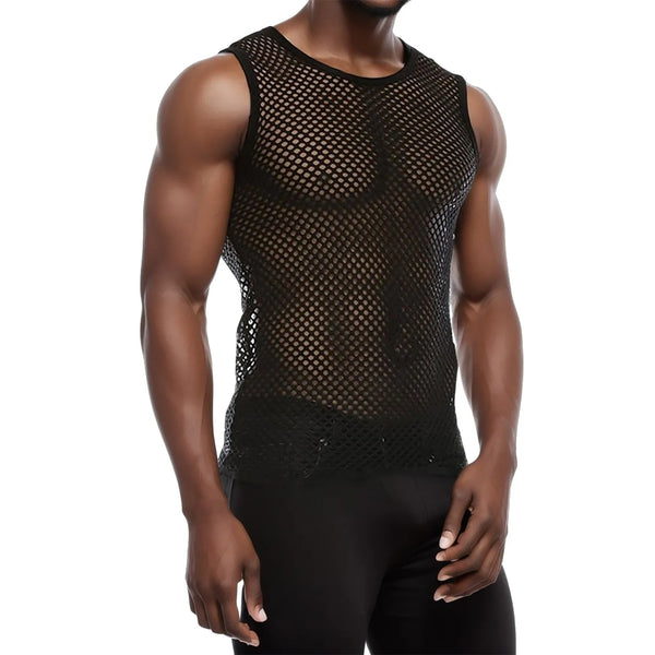 Trendy Men's Mesh Muscle Pullover Top