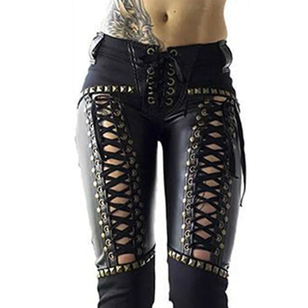 Modieuse Punk Rock Faux Leer Potloodbroek