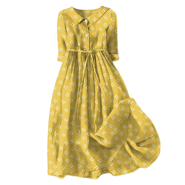 Women Korean Style Dresses Lace Up High Waist Shirt Midi Dress Summer Half Sleeve Trendy A Line Dress Streetwear Y2k Clothing