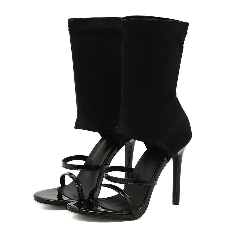 Trendy Hollow Out Boot Inspired Heels