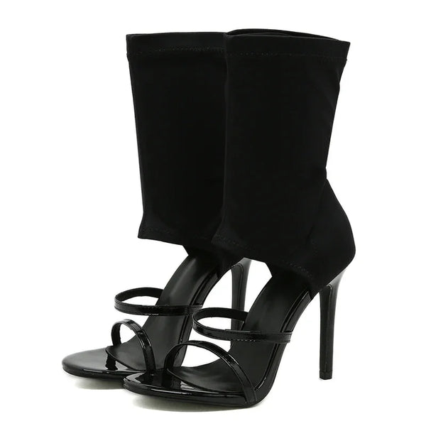 Trendy Hollow Out Boot Inspired Heels