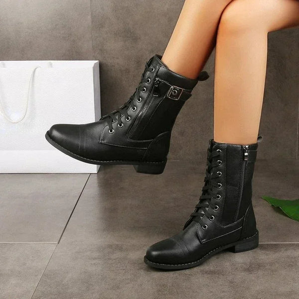 Trendy Leather High Top Platform Boots