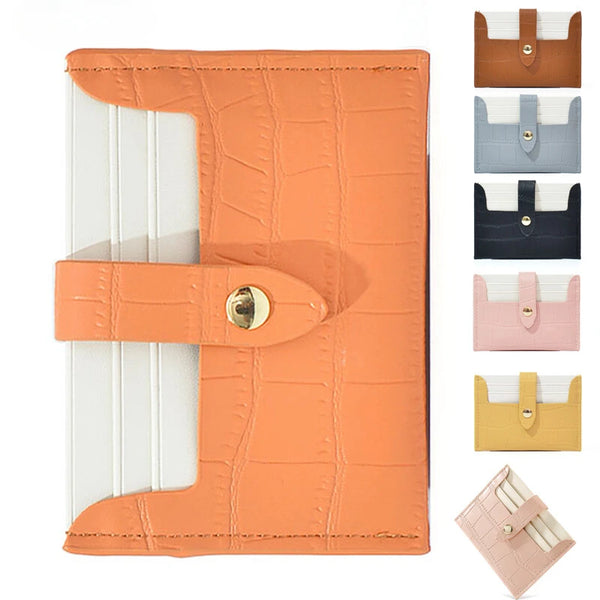 Trendy Small  Faux Leather  I.D. Card Holder