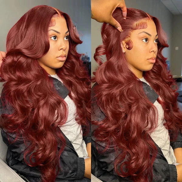 Trendy Reddish Frontal Brazilian Hair Lace Wig