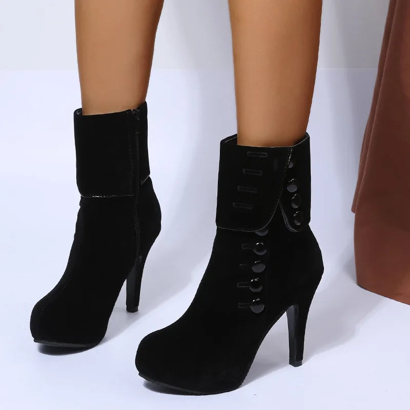 Trendy Ankle High Heels Buckle Platform Boots - TrendsetterbyTracy Boutique