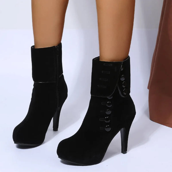 Trendy Ankle High Heels Buckle Platform Boots - TrendsetterbyTracy Boutique