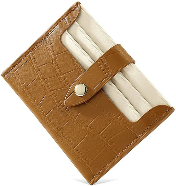 Trendy Small  Faux Leather  I.D. Card Holder