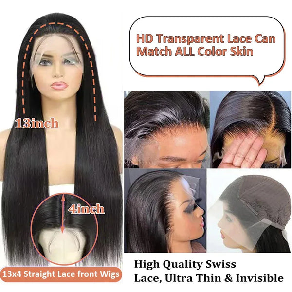 Trendy Bone Straight Human Brazilian Lace Frontal Wig