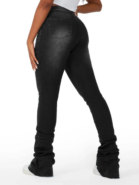 Trendy Ripped Denim Washed Scrounged Jeans