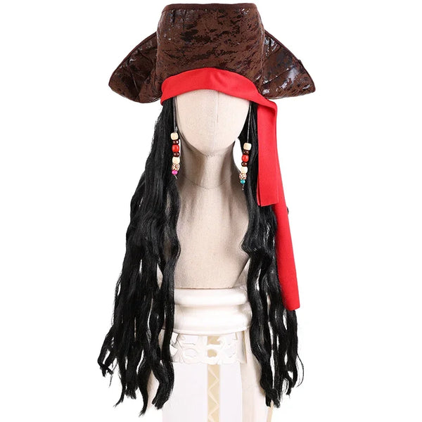 Trendy Halloween Caribbean Pirate Hat Wig