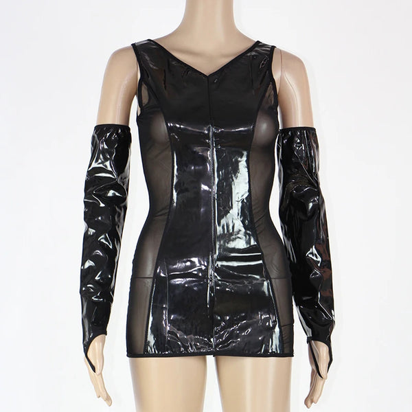 Trendy Black Exotic Bandage Mesh Lingerie