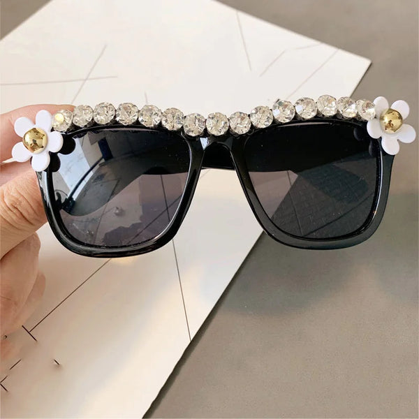 Charming Flower Fashion Cat Eye Sunglasses Women Oculos Vintage Cat Eyes Glasses Brand Designer Men Eyeglasses Shades UV400 O259