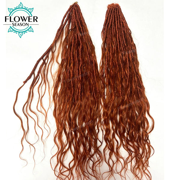 Trendy Ginger Crochet Boho Human Body Wave Locs