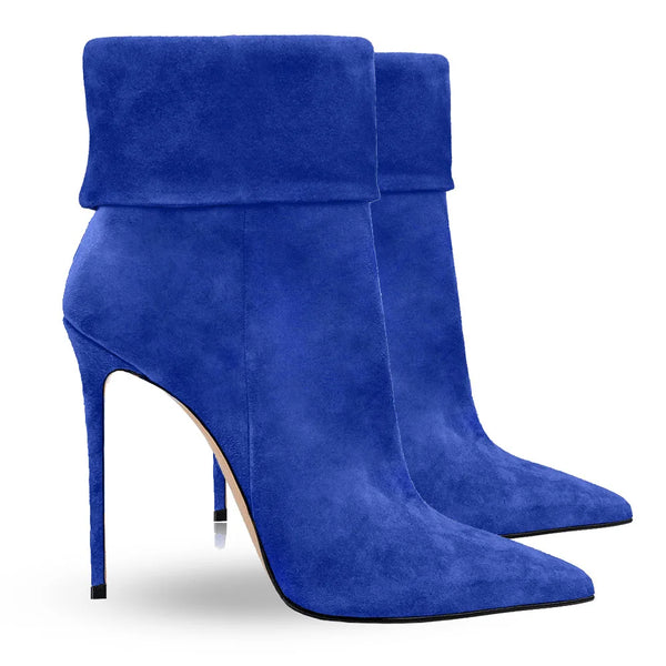 Trendy Cuffed Pointed High Heel Boots