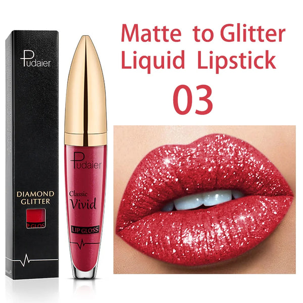 Trendy Waterproof Long Lasting  Matte Metallic Liquid Lipstick