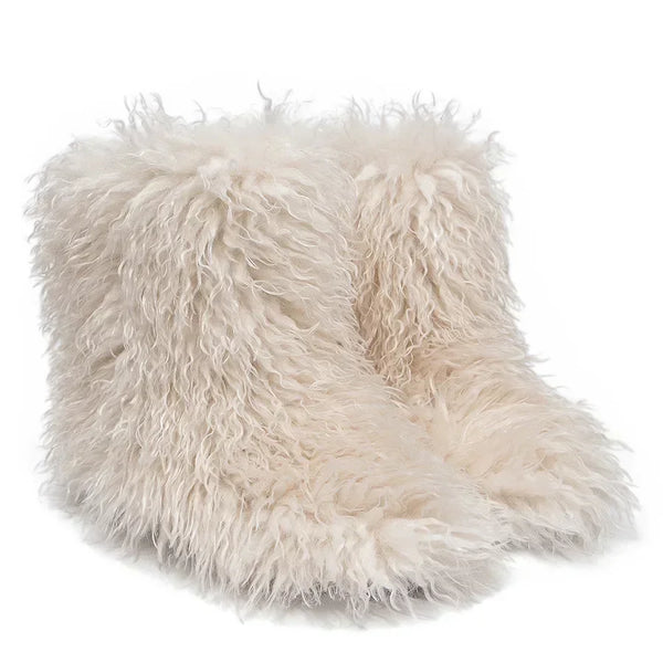 Trendy Teddy Bear Faux Wool Boots