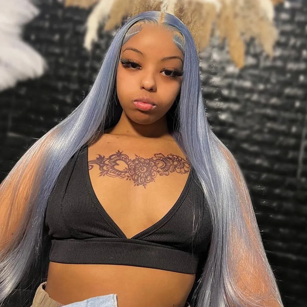 Trendy Remy Transparent Silver/ Gray Lace Frontal Wig