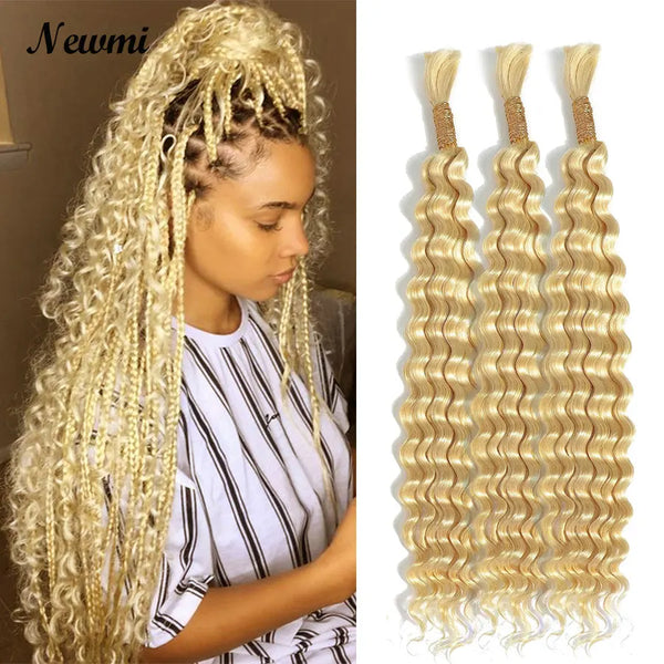 Trendy Crochet Boho Blonde Human Hair Bulk