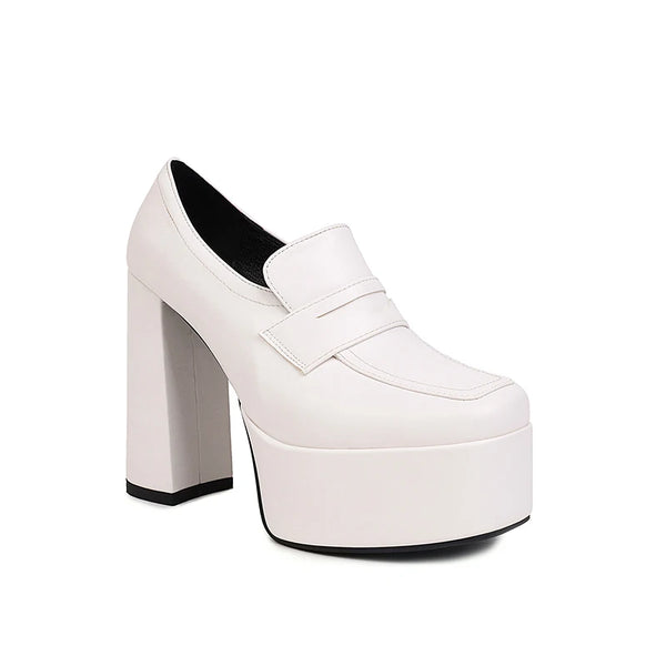 Trendy Platform High Loafer Heels
