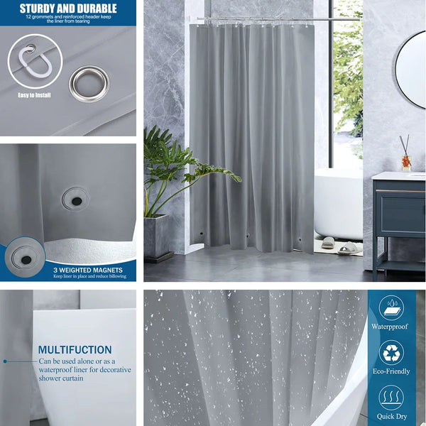 Trendy Waterproof Bath Curtains With Hook